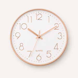 Horloge Murale Silencieuse 20 cm – Design Moderne Rose Gold