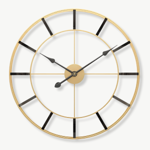 horloge murale dorée