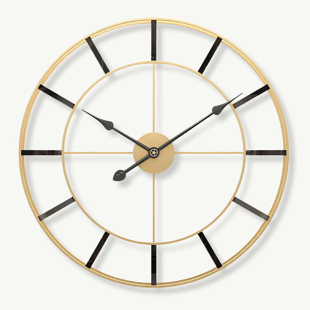 horloge murale dorée