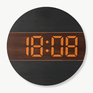 Horloge murale LED en bois