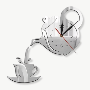 horloge murale tasse théière