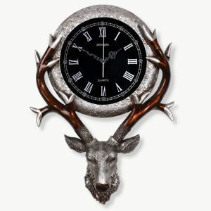 Horloge murale tête de cerf