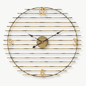 horloge murale dorée