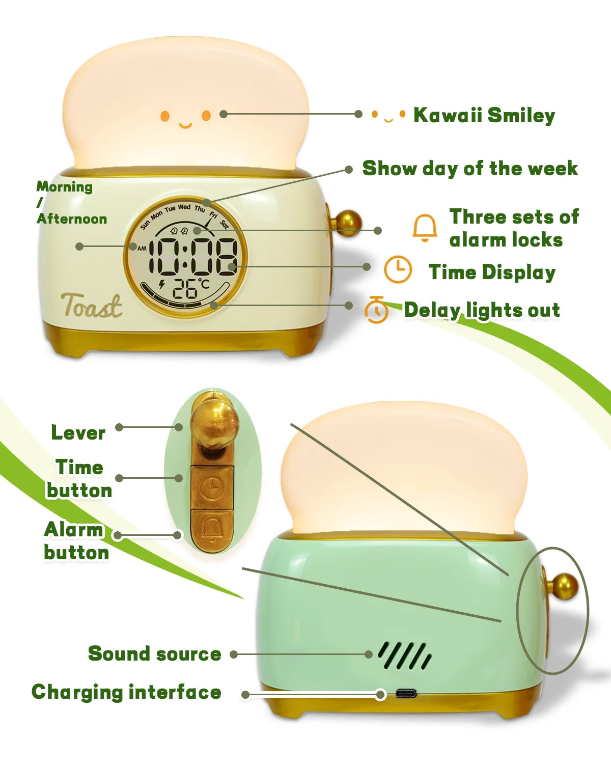 réveil toast convivial pour enfant