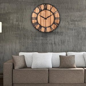 horloge design bois et métal