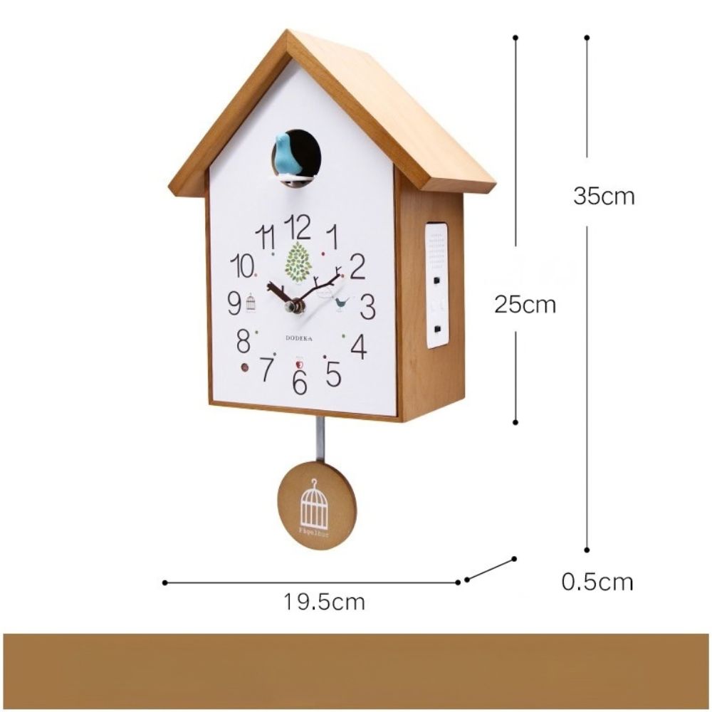 Horloge coucou en bois 35 cm avec balancier