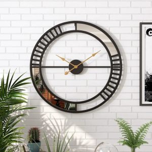 horloge industrielle avec miroir