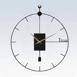 horloge murale design noire