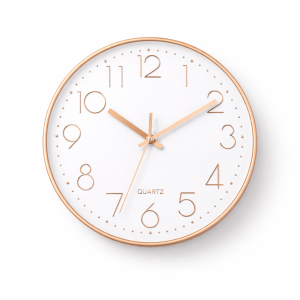 2️⃣ Horloge Murale Moderne Silencieuse 20 cm - Design Rose Gold