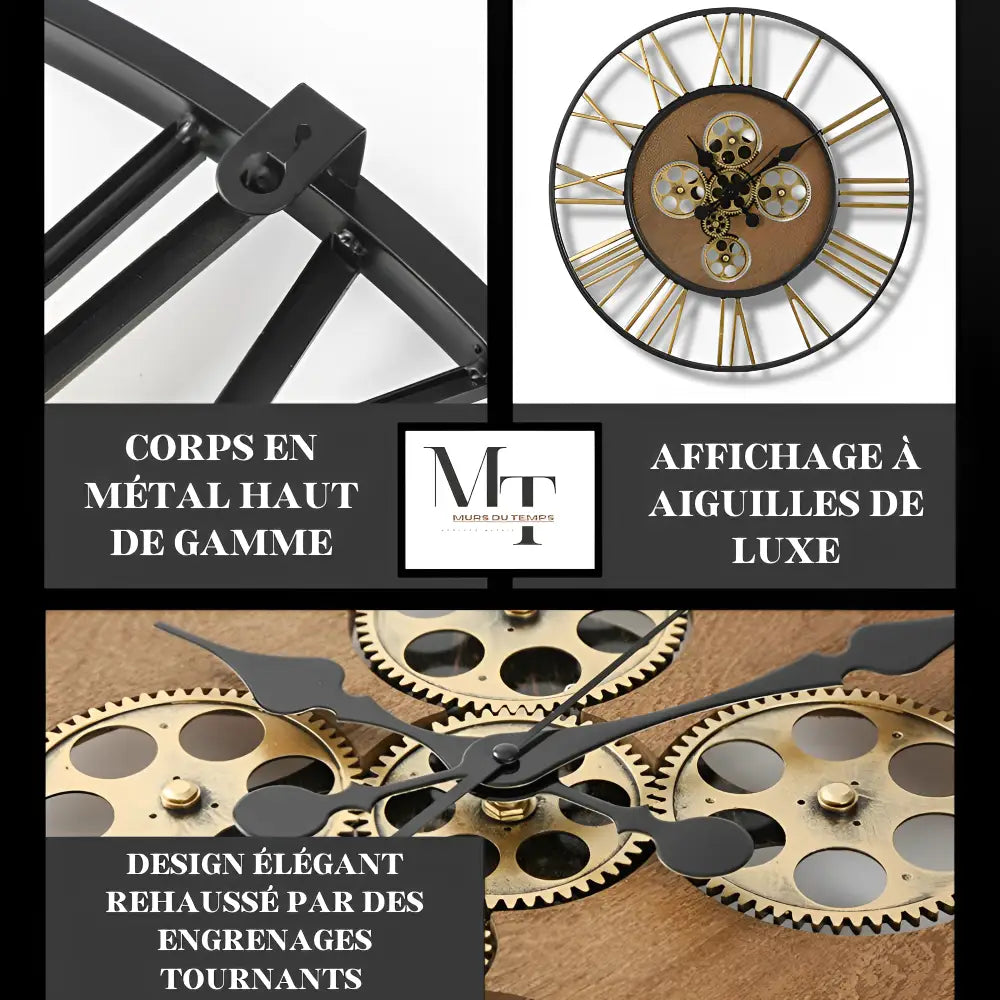 horloge murale avec rouages
