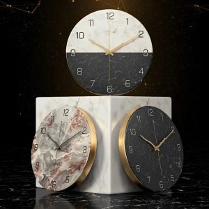 horloge effet marbre