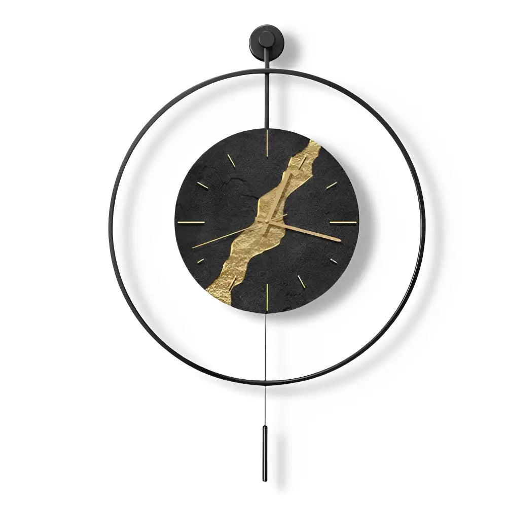 Horloge Noire et Or Kintsugi