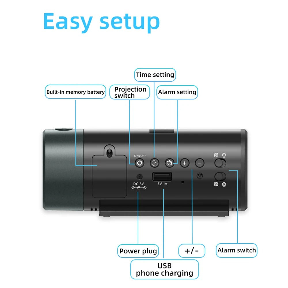 réveil à projection pour chambre