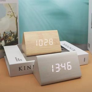 réveil led en bois