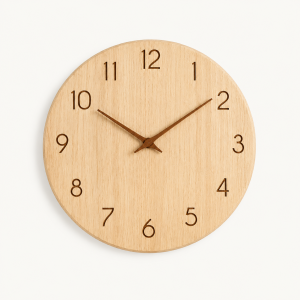 Horloge Murale Bois Naturel Silencieuse – Design Nordique Épuré (25 & 30 cm)