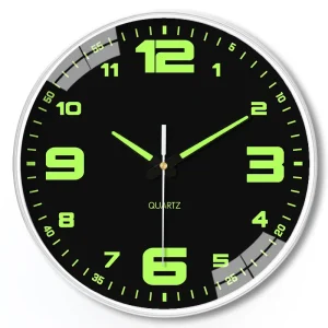 Horloge Murale LED Silencieuse – Lisible dans le Noir