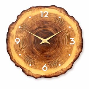 Horloge murale bois naturel silencieuse - Style scandinave - 30/35/40 cm