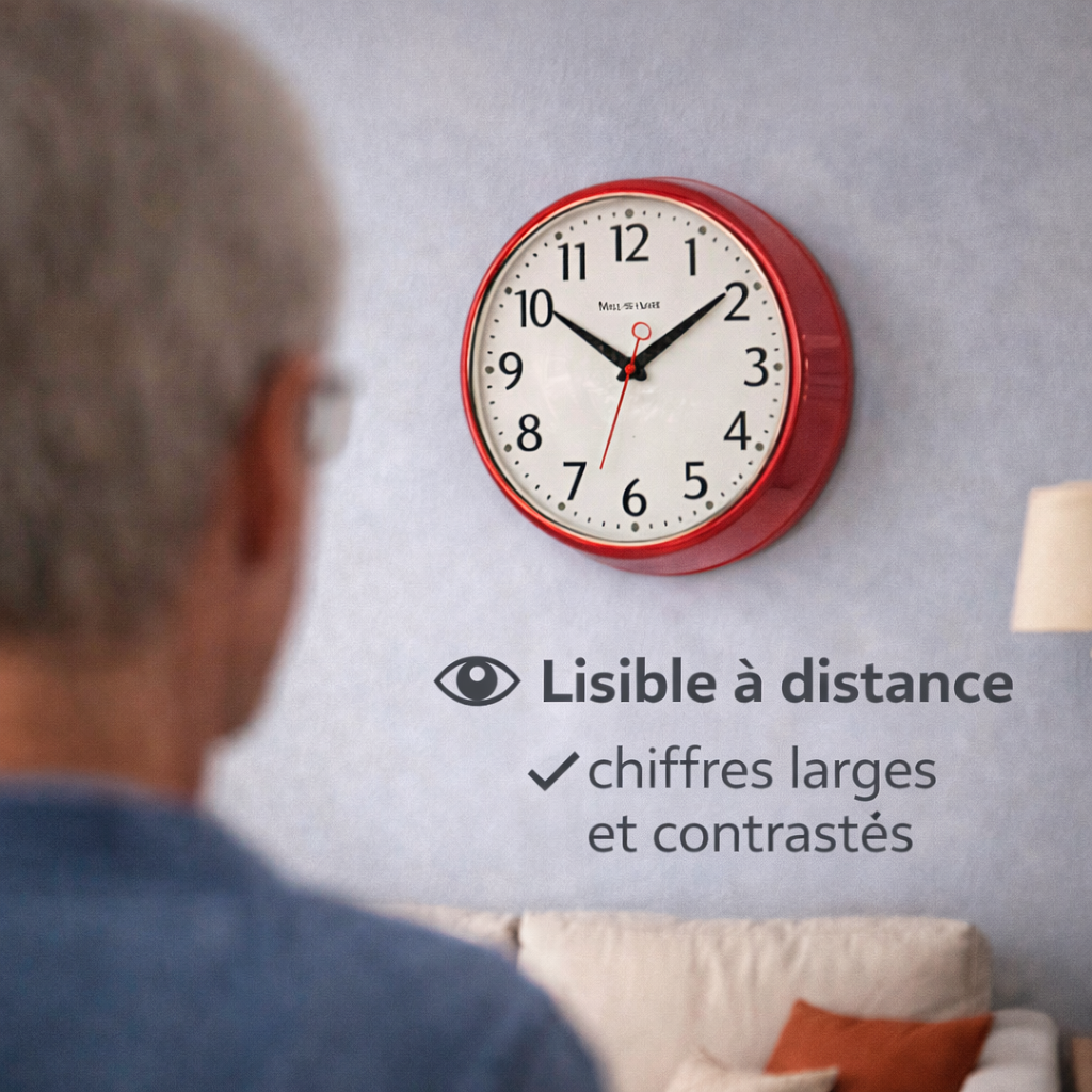 Horloge Murale Cuisine Vintage Silencieuse – Style 1950, 24 cm Rouge – Image 7