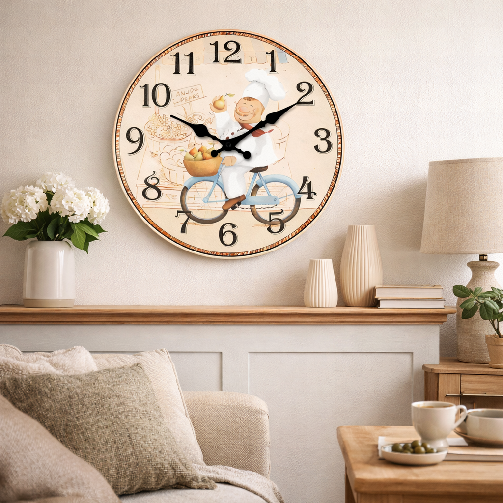 Horloge murale cuisine vintage silencieuse – Décoration Provence – Image 6