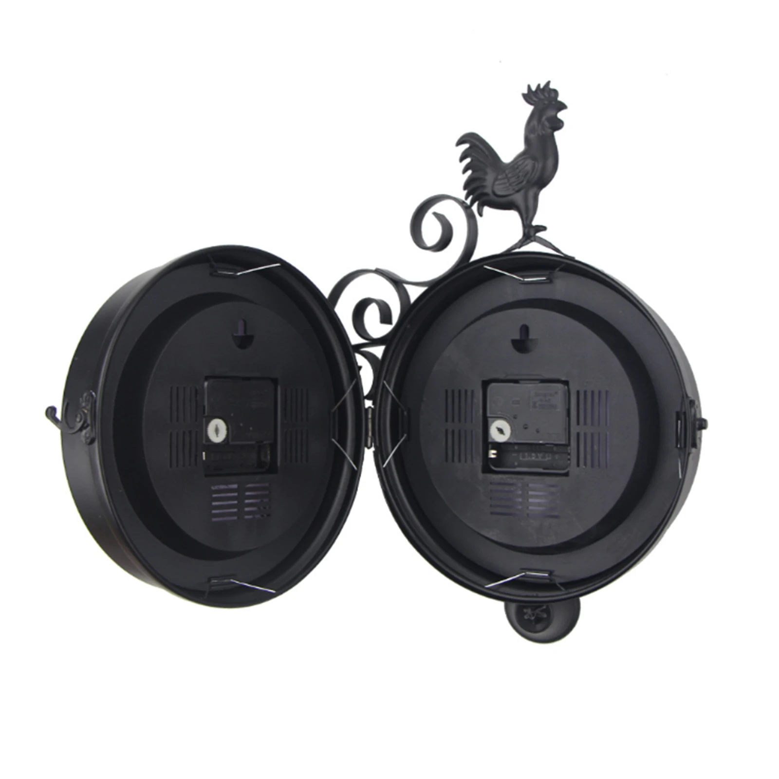Horloge Murale Double Face Extérieure Vintage avec Coq – Image 7
