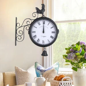 horloge extérieure avec coq décoratif